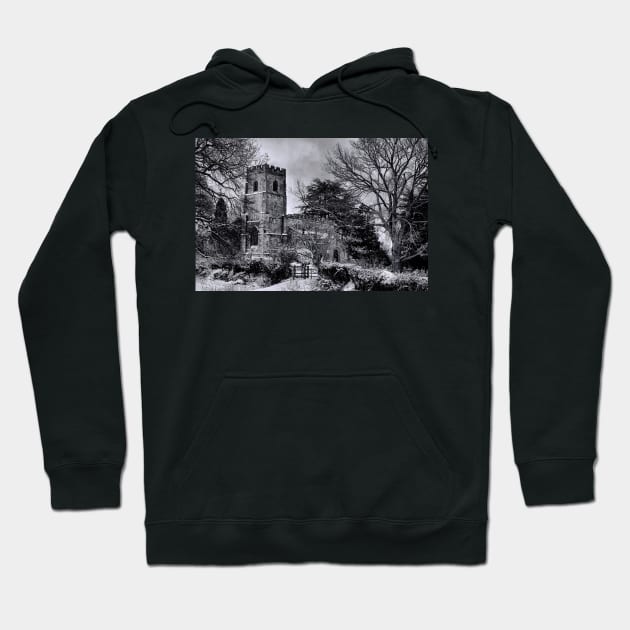 St Botolph's Church, Rugby Black and White Hoodie by avrilharris